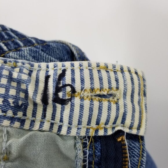 Vintage 90s Lee Size 16 Mom Jeans Cinched Sides Light Medium Wash Tapered Leg - Picture 9 of 9